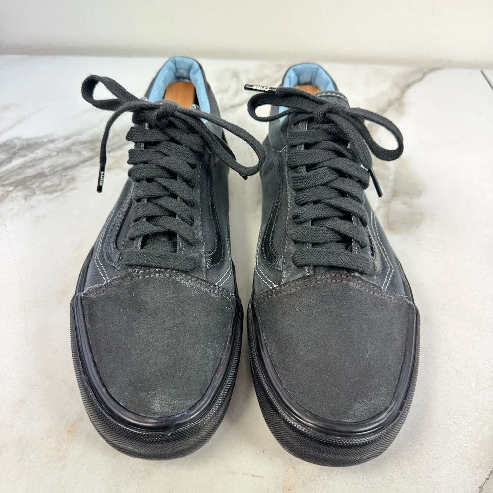 Vans Men's Old Skool Low All Black Canvas Sneakers Skate Tennis Shoes, 11 - Picture 4 of 16